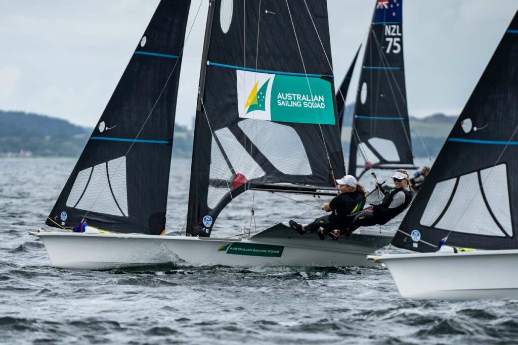 Laura Harding and Annie Wilmot amid the action on Day 3