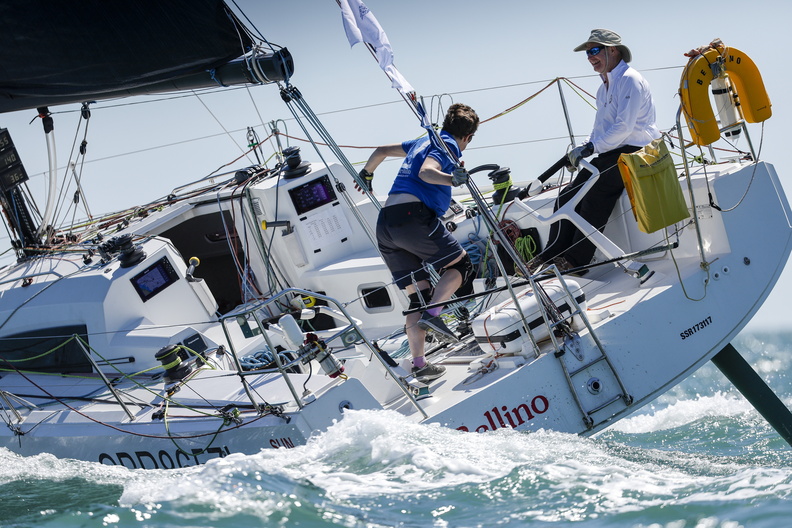 There's a thin margin between leaders in IRC Two-Handed with Rob Craigie racing Sun Fast 3600 Bellino with Deb Fish just three mins behind Mzungu! © Paul Wyeth/pwpictures.com