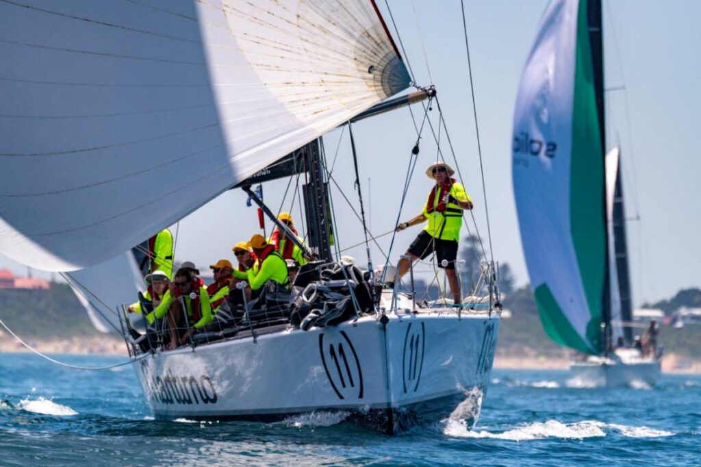 Current race leader Maritimo, skippered by Michael Spies, is battling hard for the race record Photo Michael Currie