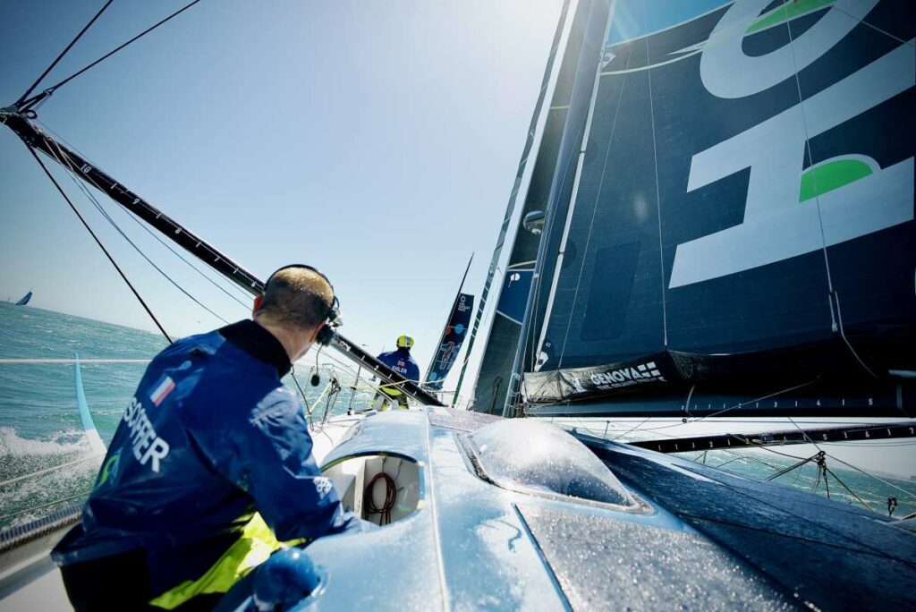 The Ocean Race 2022-23 - 26 February 2023, Nice start of Leg 3 onboard Holcim - PRB Team. © Julien Champolion | polaRYSE / Holcim - PRB