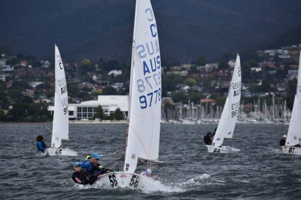 Faye Read and Olivia Hooper sailing Impulse are leading the International Cadet Class Image Jane Austin