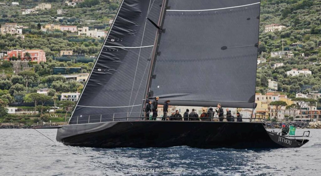 Sir Peter Ogden's Jethou scored an unexpected line honours victory setting a new record time. Photos: ROLEX / Studio Borlenghi