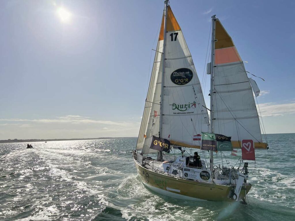 Nuri , a ketch-rigged Biscay 36. Credit: GGR2022 / JJ & DD