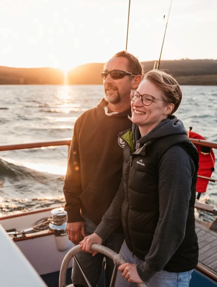 Dave and his wife Jess both at the steering wheel