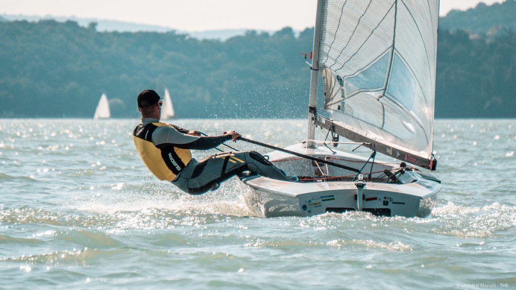 Domonkos Németh sailing upwind