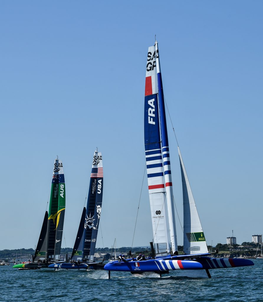 Team Australia, USA and France on the water.