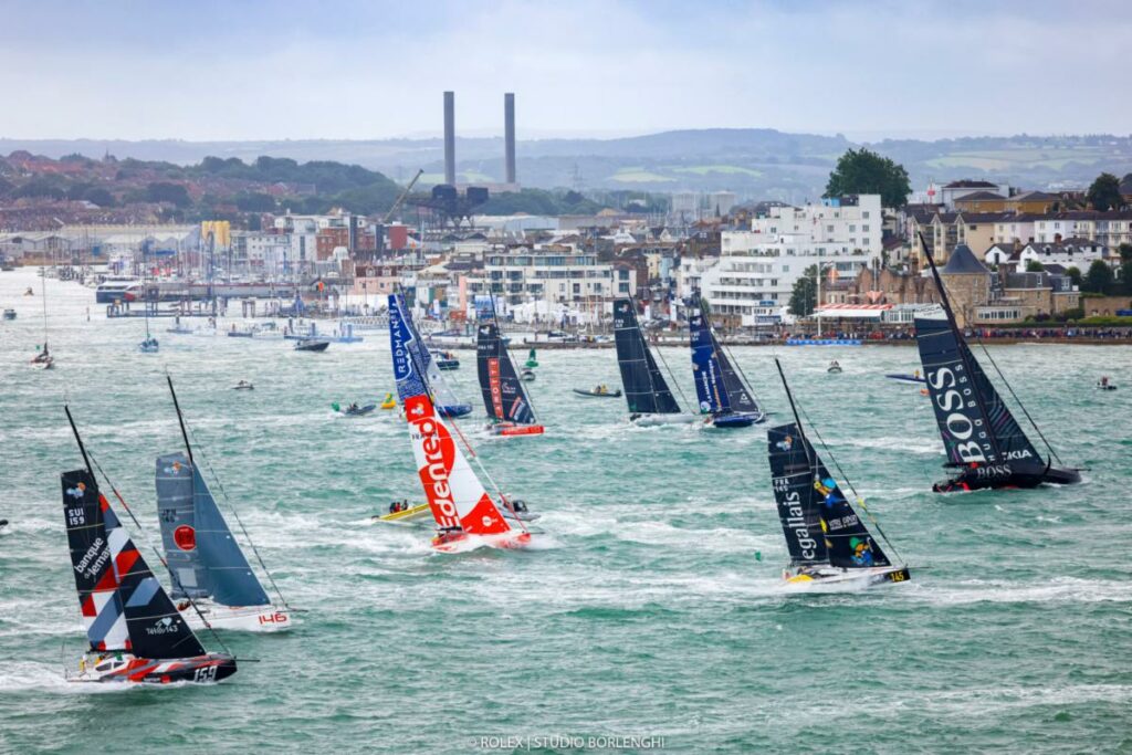 IMOCA 60 and Class40 start off the Royal Yacht Squadron, Cowes in the Rolex Fastnet Race