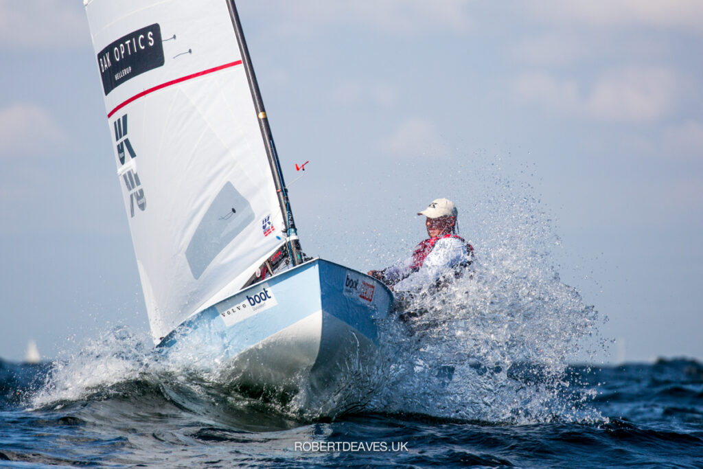 Bo Petersen sailing upwind.