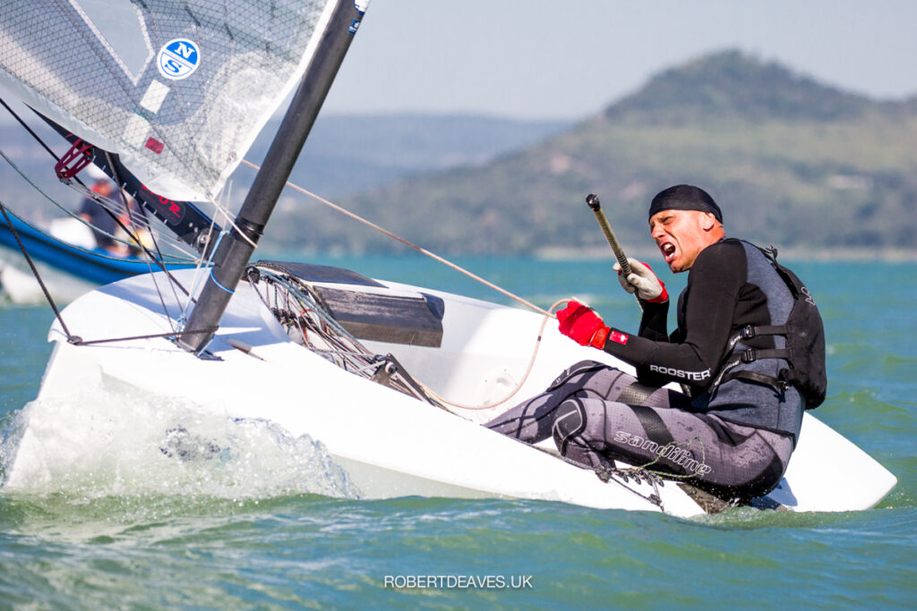 Botond Berecz sailing downwind.