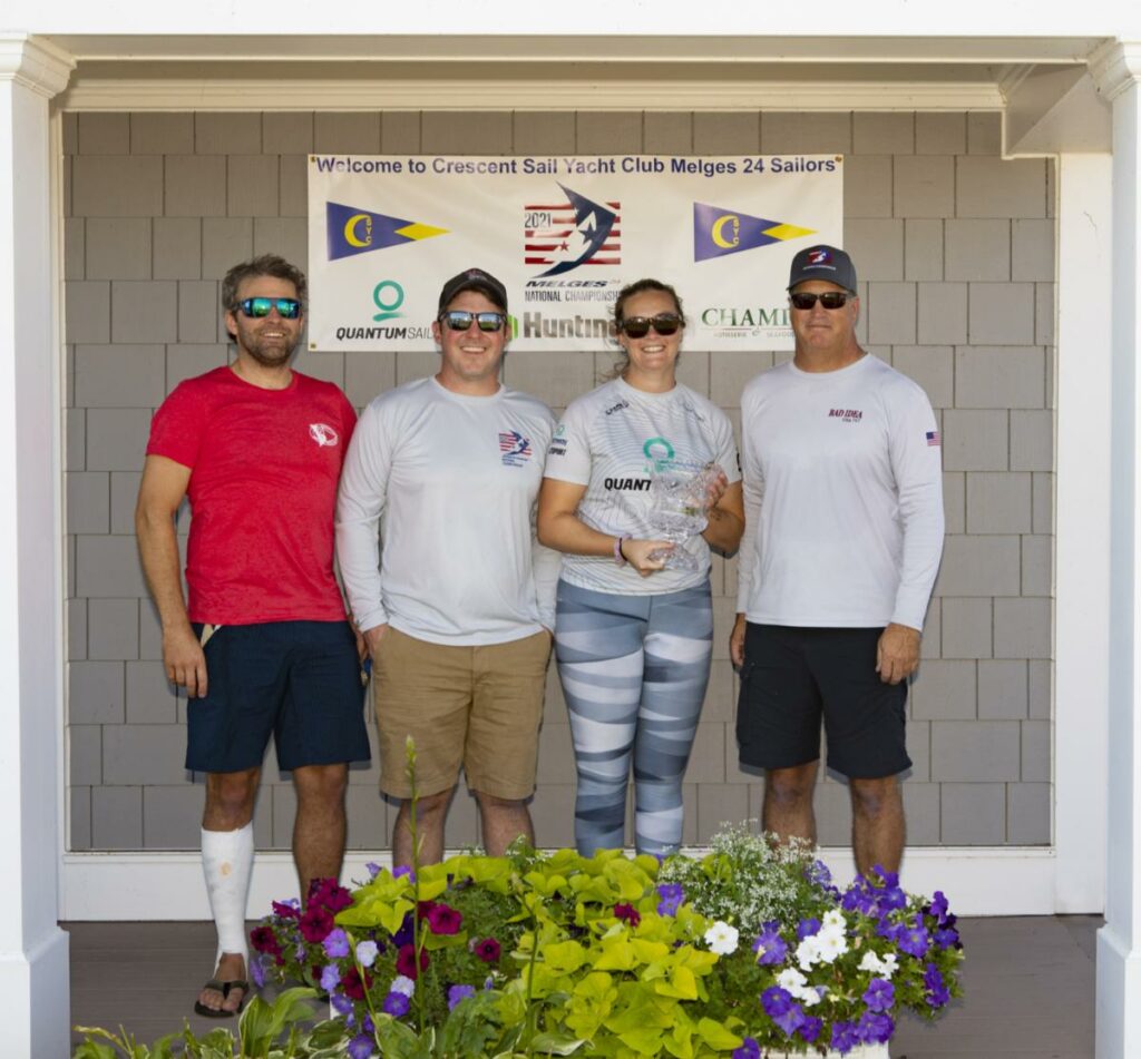 Second Place - Scot Zimmerman, Andy Girrell, Katy Zimmerman, Kevin Fisher from Bad Idea at awards ceremony.