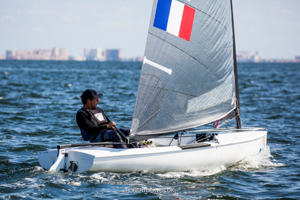 Valerian Lebrun sailing upwind