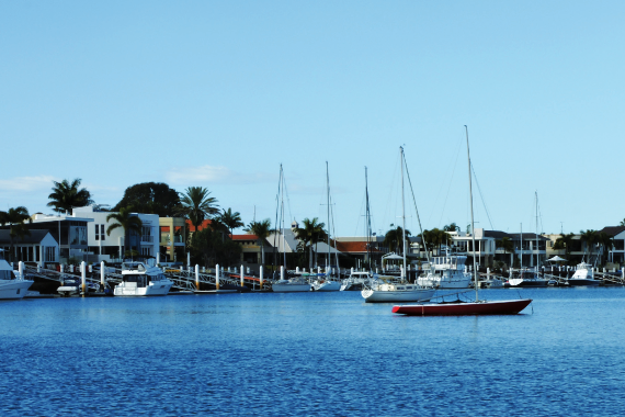 Boats moored at Mooloolaba