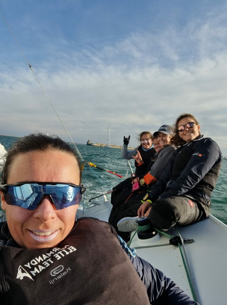 Match in Pink team selfie on the boat.