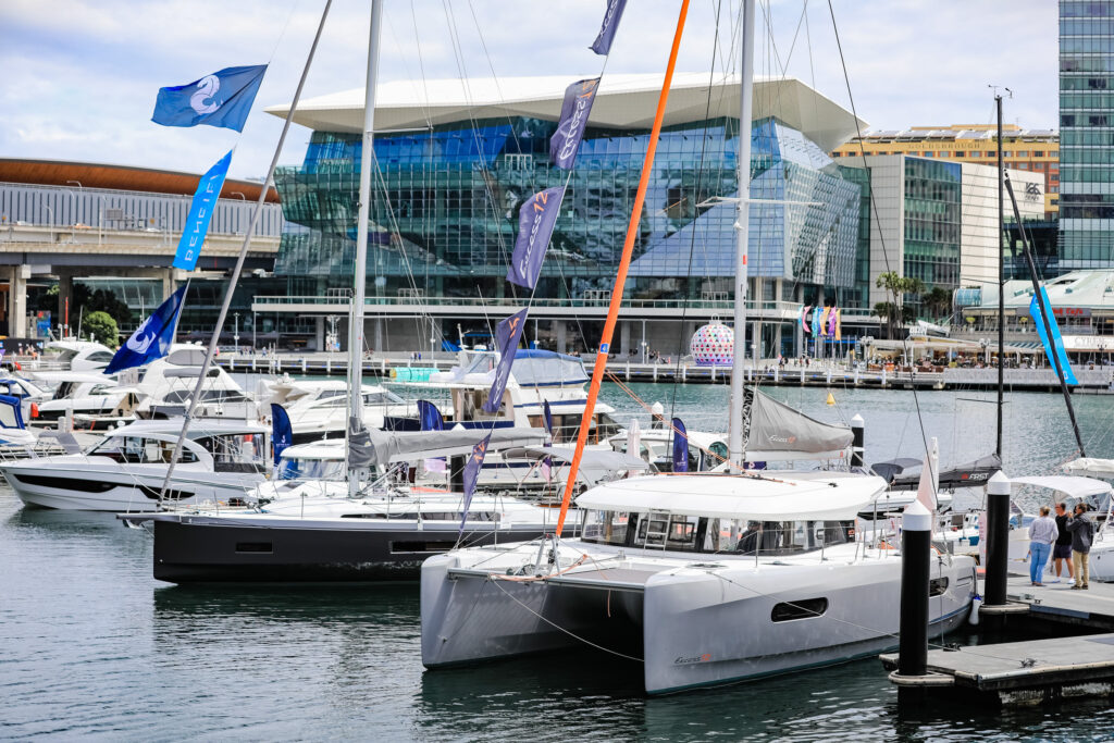 The marina full of sailing boats and motor boats.