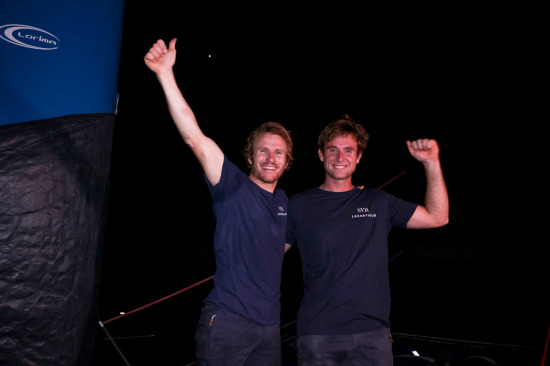 François Gabart and Tom Laperche smiling.