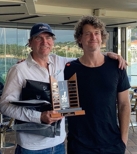 Reg Lord and Ben Lamb with their trophy.