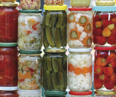 Jars of preservatives.