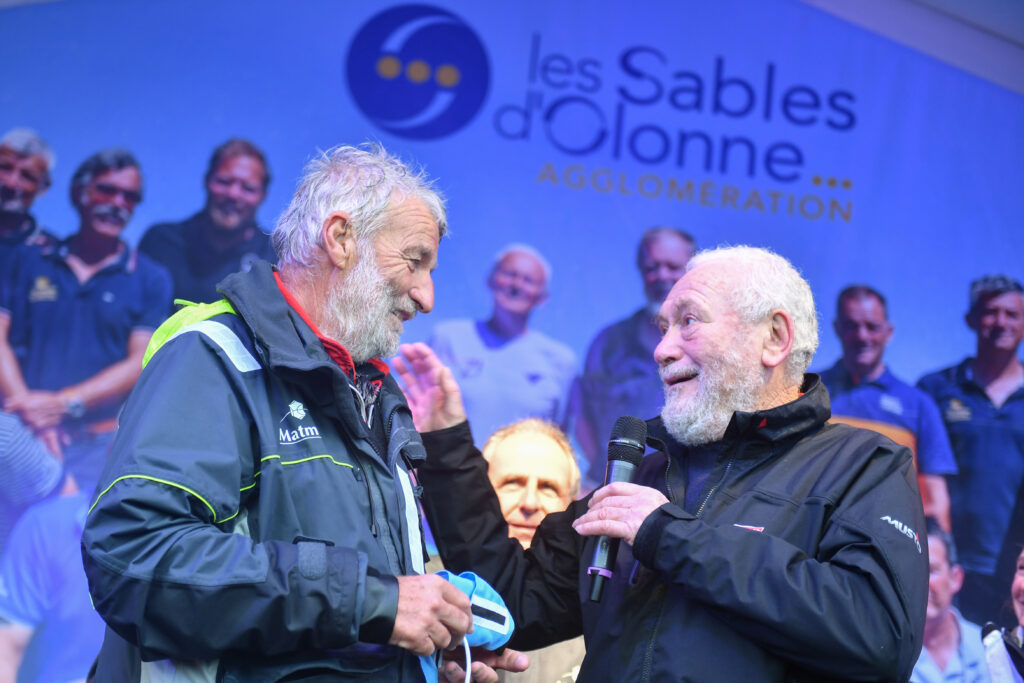 Frenchman Jean-Luc Van Den Heede (left) and Sir Robin Knox-Johnston.