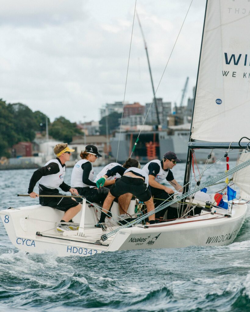 Boat on two-sail run.