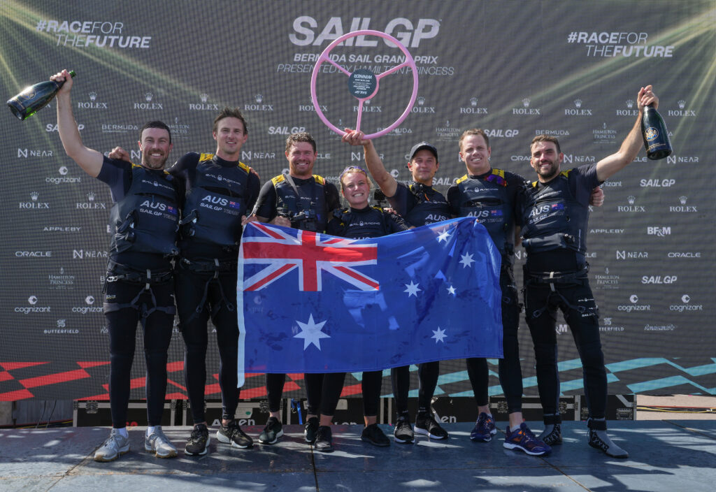 Australia team on podium.