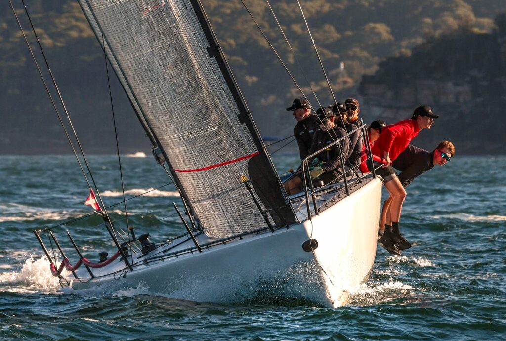 Lazy Dog sailing upwind.