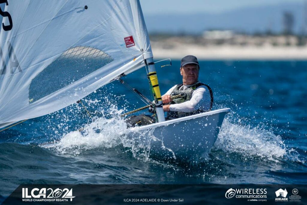 Steve Gunther has a dominant lead in the ILCA 7 Great Grand Masters fleet
