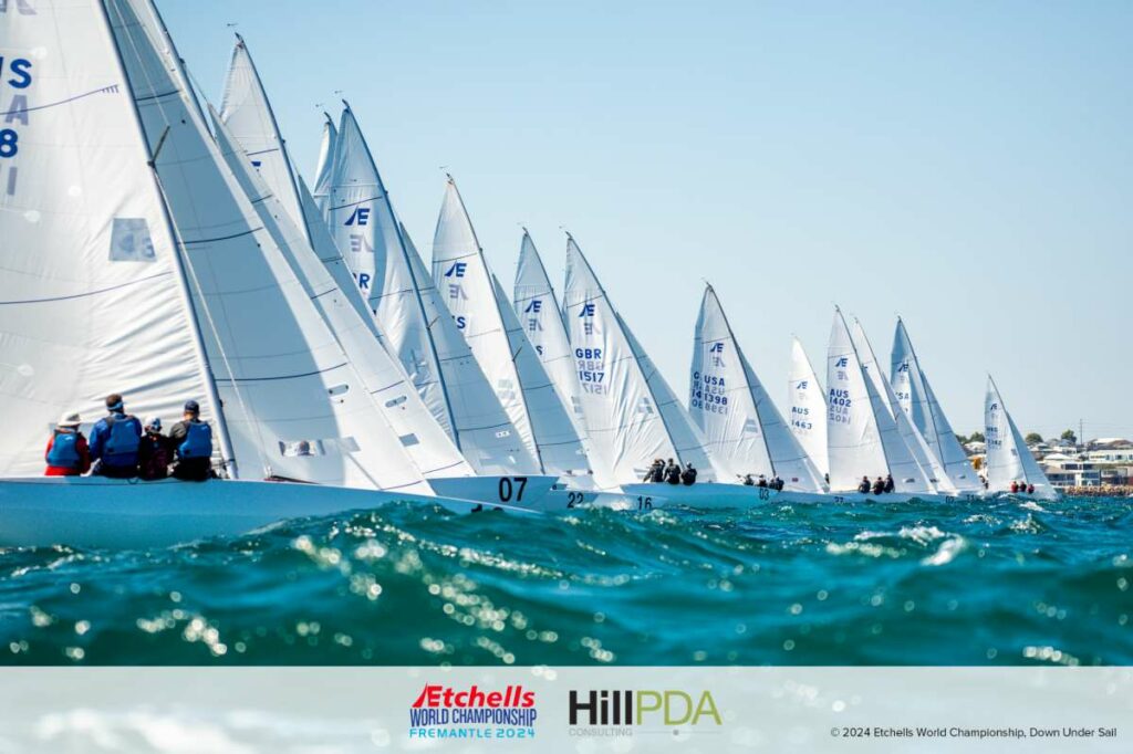 Start. 2024 Etchells World Championships. Photo Alex Dare Down Under Sail