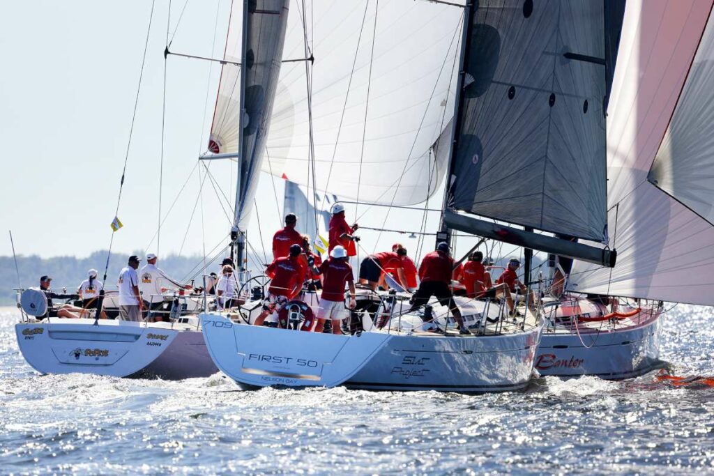 Sail Port Stephens 2025 Passage Series_tight racing in Div 1 © Promocean Media