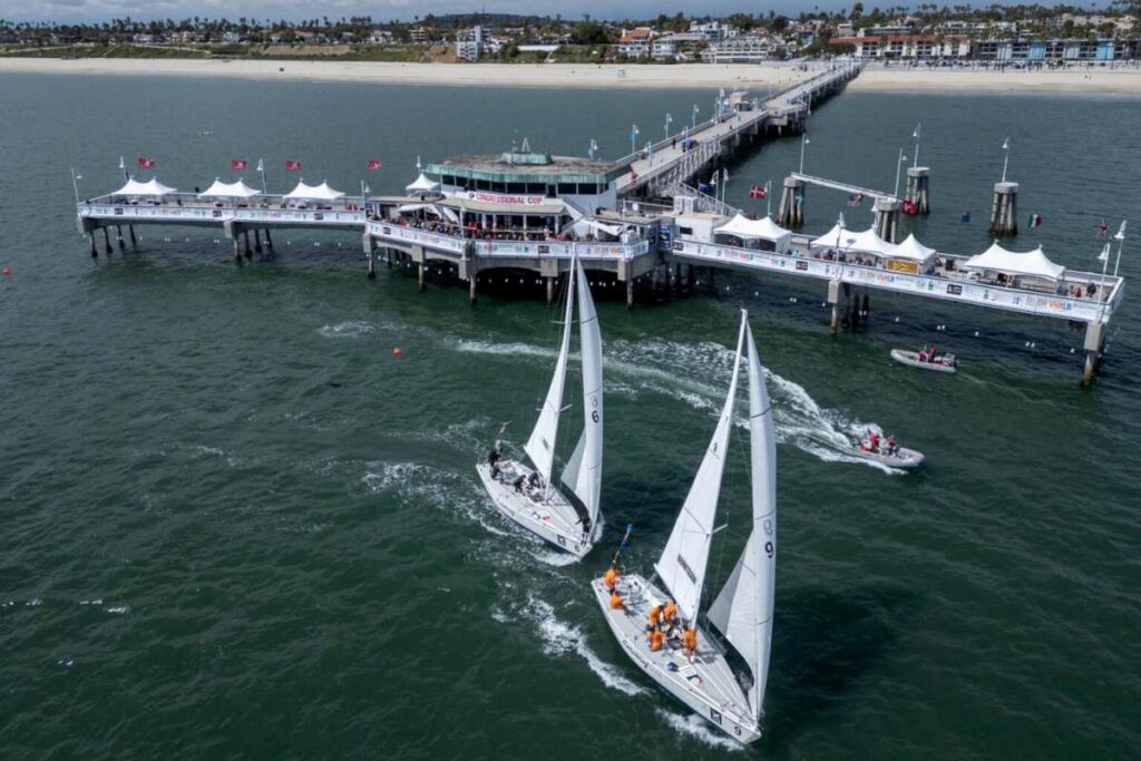 Belmont Pier, the ‘Congressional Cup Stadium’   Photo: Ian Roman/WMRT 