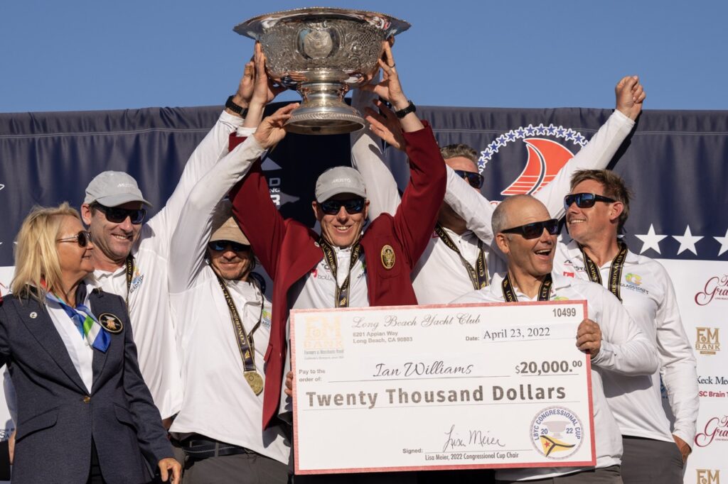 Winning the 57th Congressional Cup 2022,  Long Beach, CA.  Photo: Ian Roman/WMRT