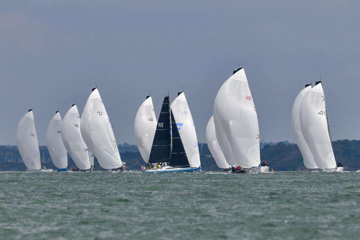 Nola to windward passing the big boat fleet © Rick Tomlinson/RORC