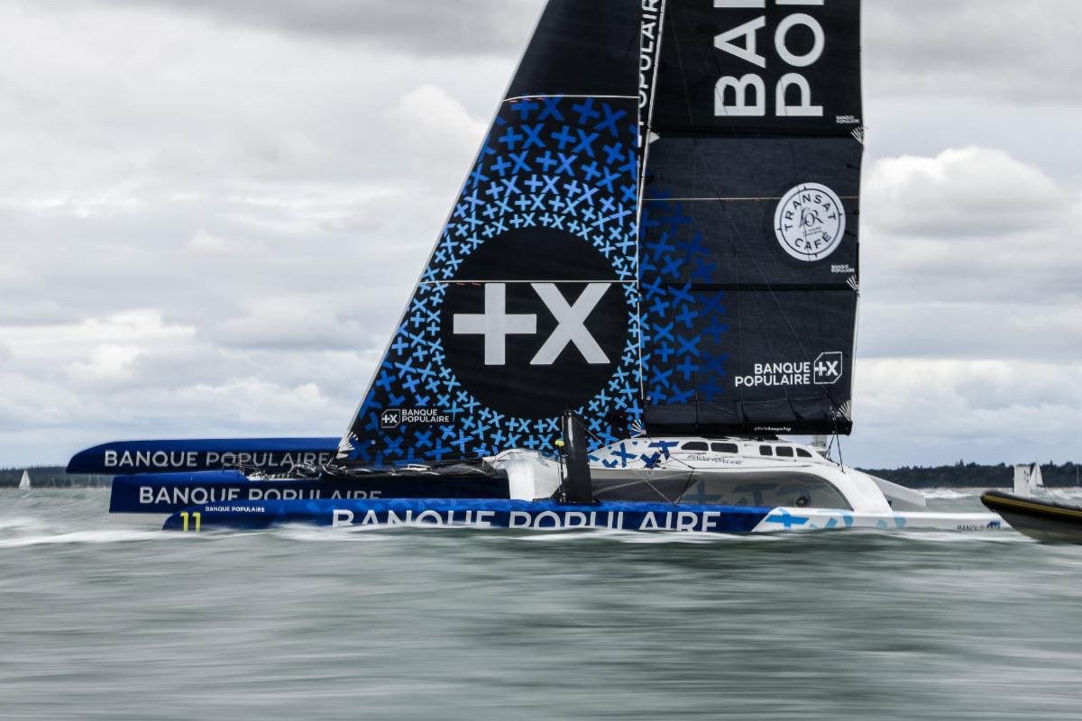 The Armel L'Cleac'h-skippered Banque Populaire finished second in the Ultim class © James Tomlinson/RORC