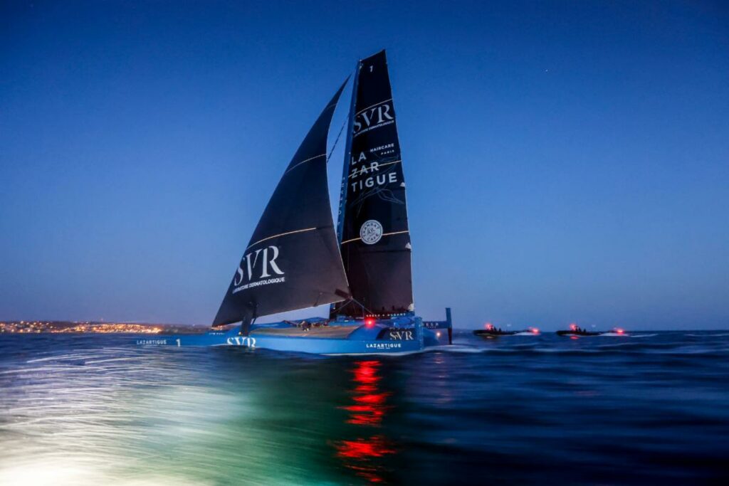 SVR Lazartigue is first across the line in the Rolex Fastnet Race © Paul Wyeth/RORC 