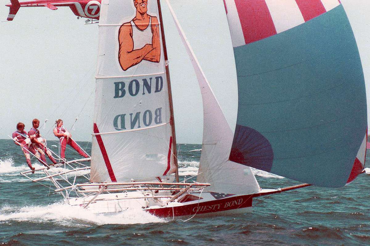 Chesty Bond & helicopter during the Ocean Challenge