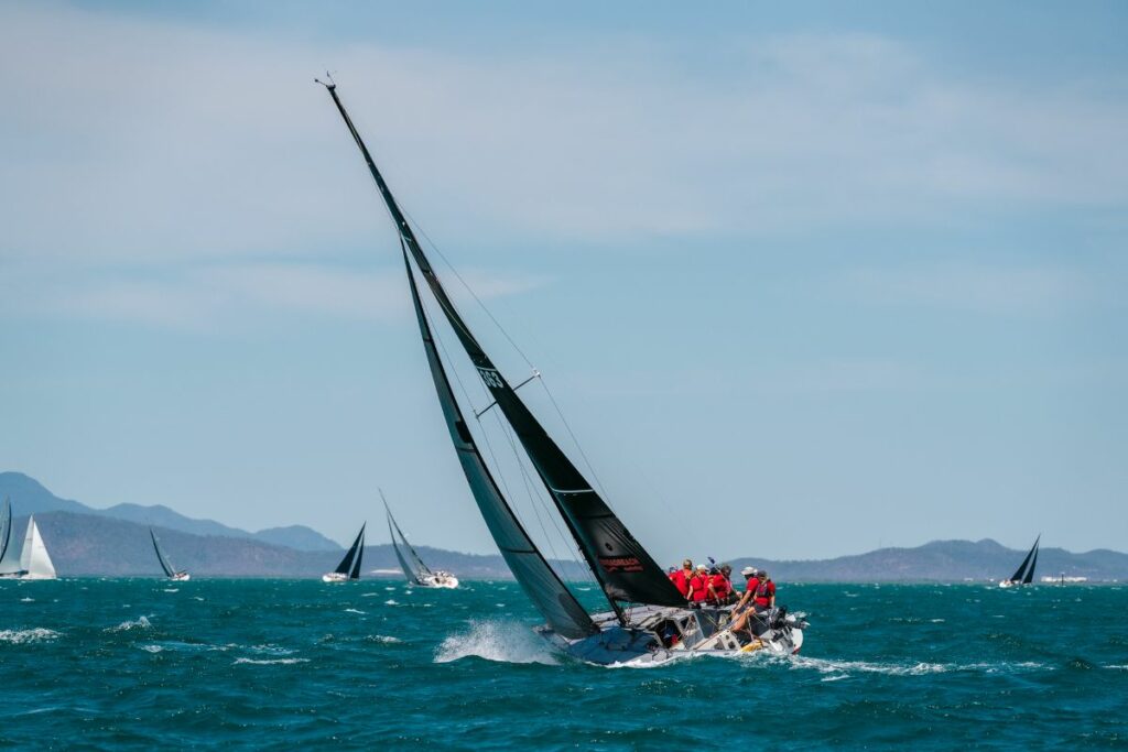 Kate Leeson's Wazza Red Boat revelling in the conditions - Revolution Productions pic