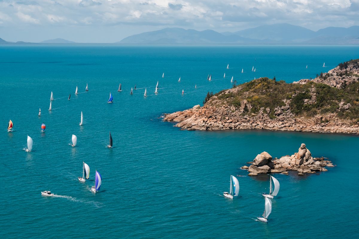 The yachts under kite add to the spectacular scenery - Revolution Productions pic