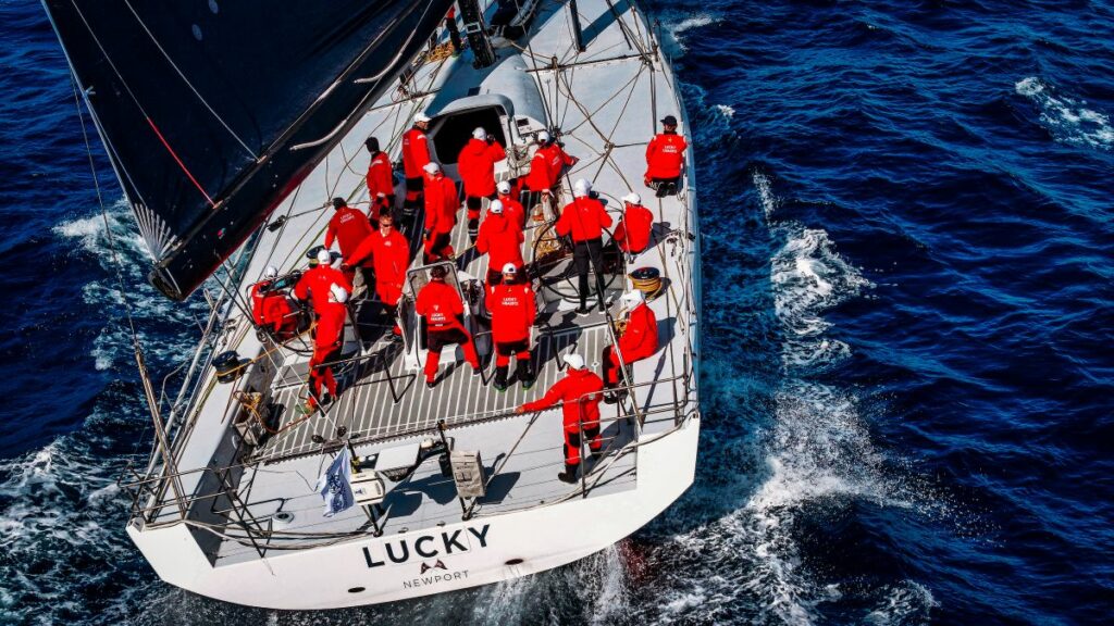 Lucky on her way to a new record in the RORC Transatlantic Race - credit Sailing Energy