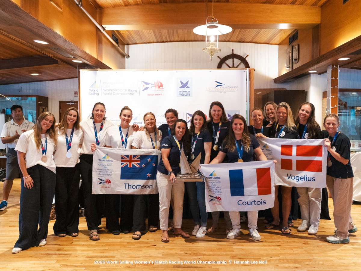 2025 Women’s Match Racing World podium finishers - Credit Hannah Lee Noll