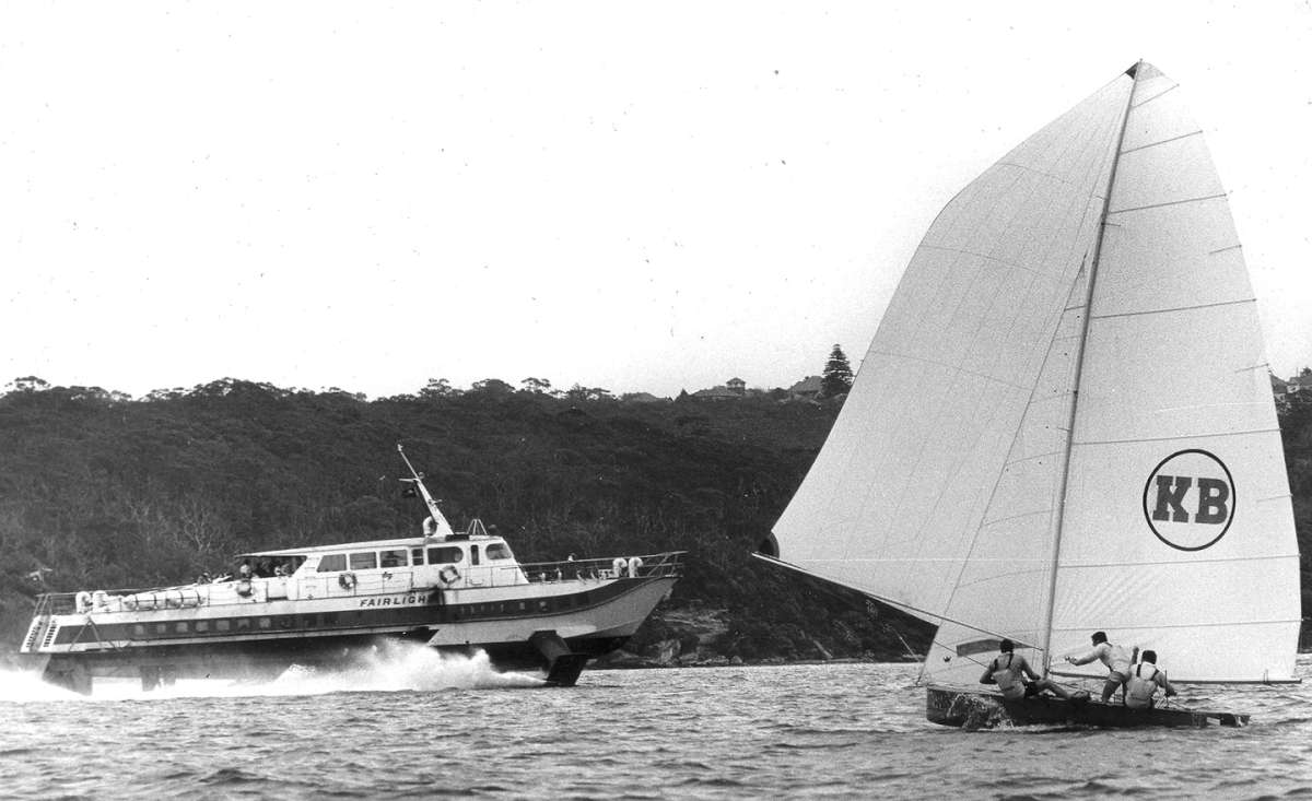 Iconic image, KB and the Sydney Harbour hydofoil (archive)