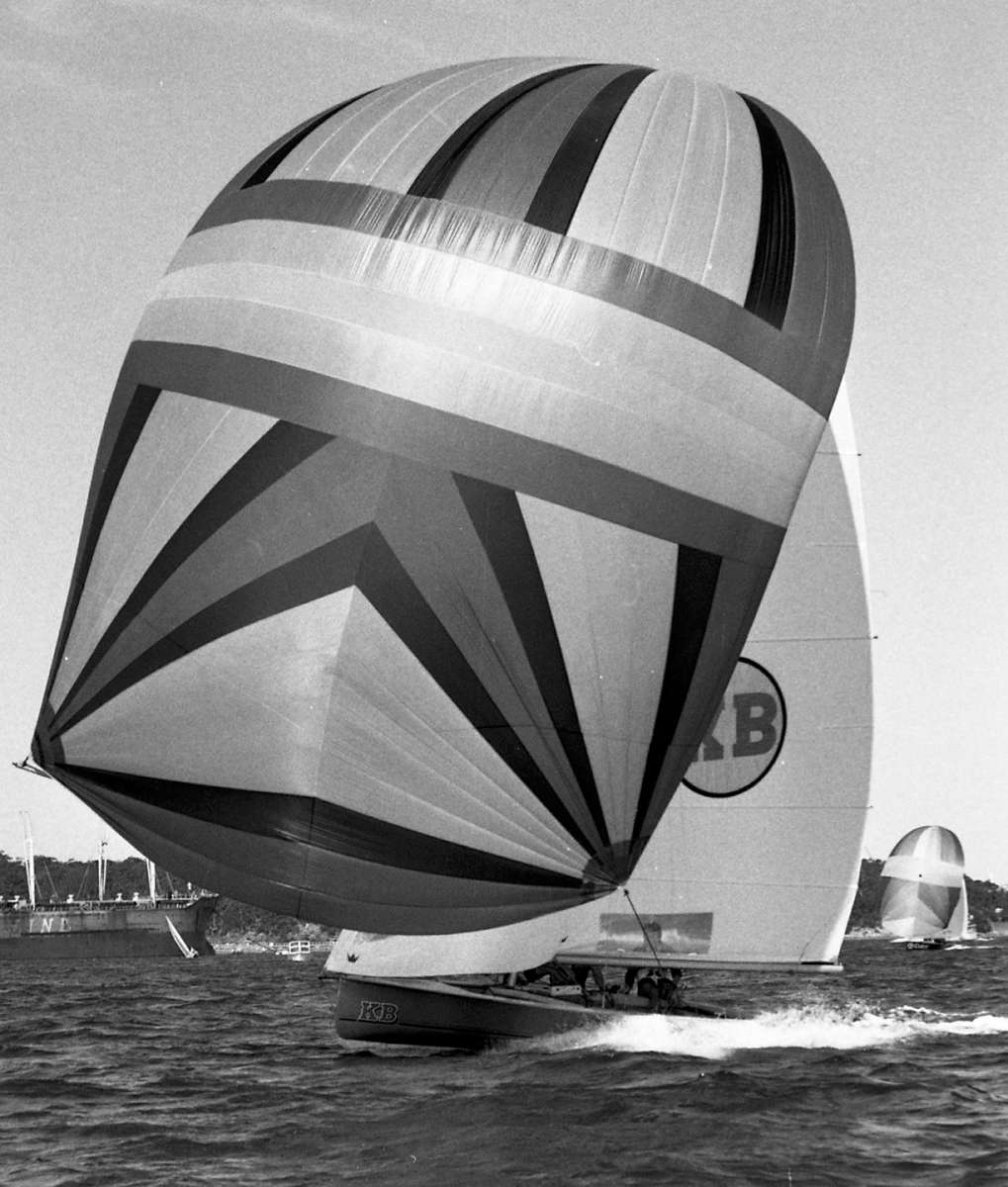 KB on a Sydney Harbour spinnaker run (Bob Ross)