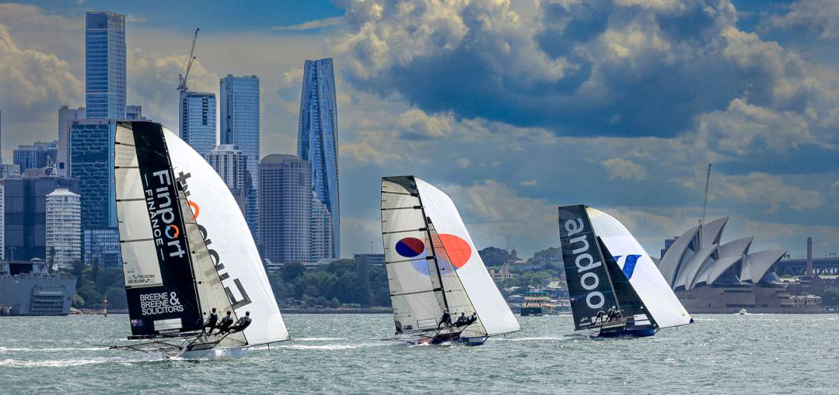 City background to harbour 18s racing (SailMedia)