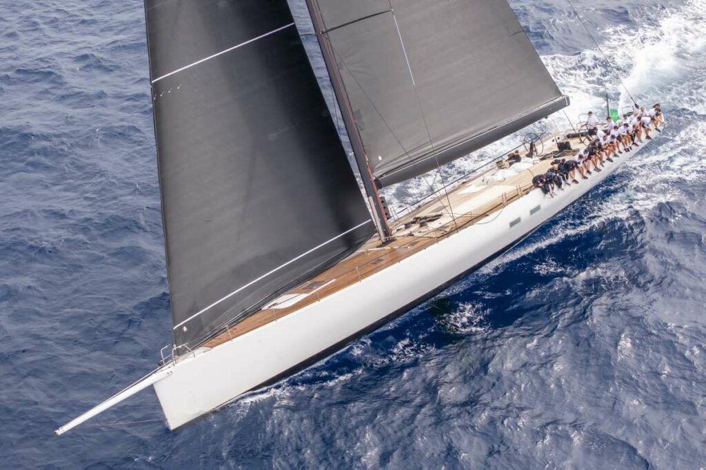 The mighty 100ft Galateia at the Maxi Yacht Rolex Cup 2025 - Photo Credit IMA / Studio Borlenghi