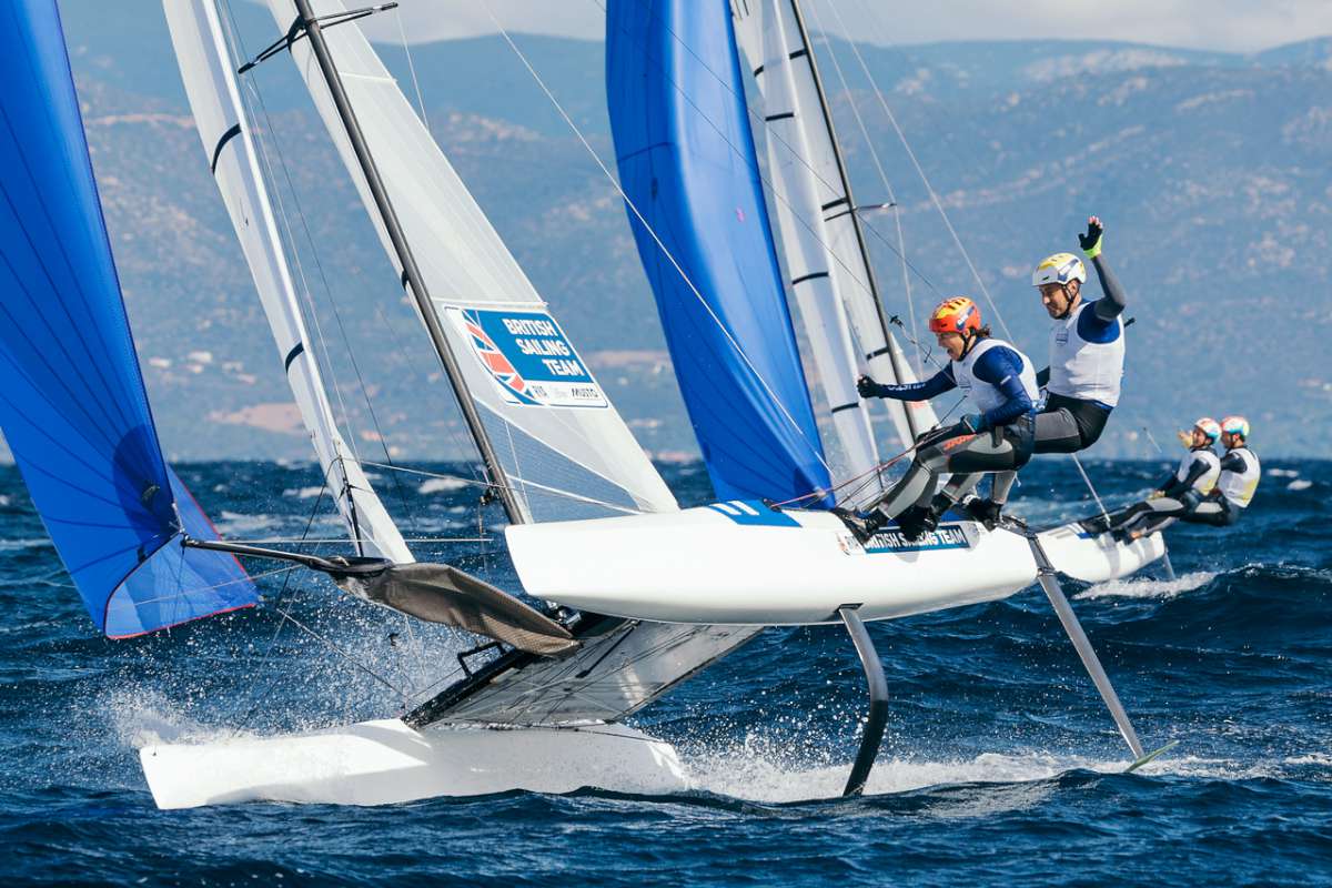 John and Anna celebrate - 2025 49er, Fx, Nacra 17 Worlds