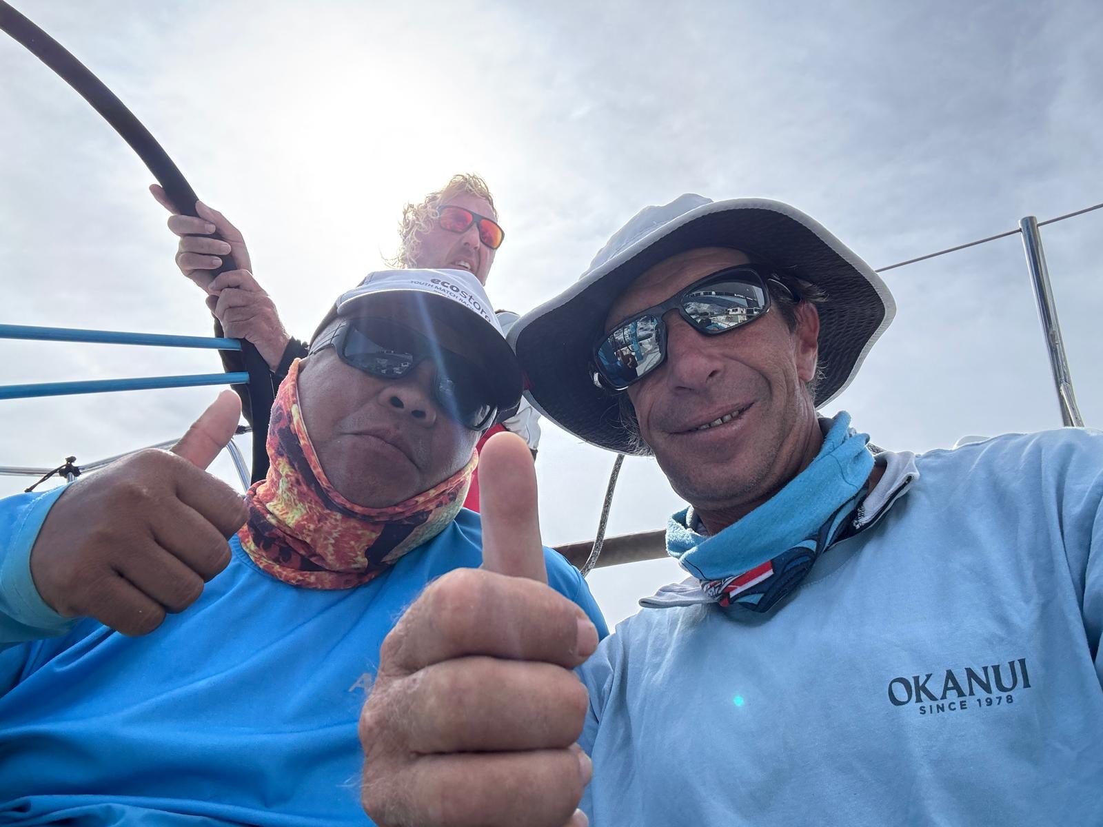 Cornelis Olis and Brad Kellett - two sail reaching in 15-20k n-w - courtesy Antipodes