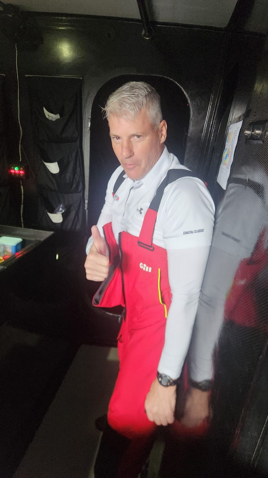 Bryon Ehrhart gives the thumbs up from Lucky - pic courtesy Lucky