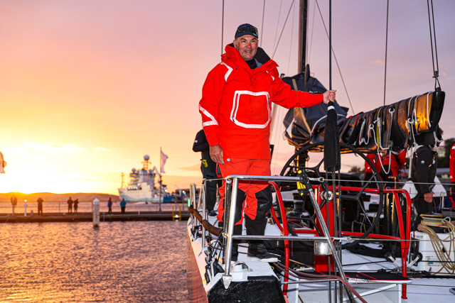 Celestial V70 approaches the dock after it finished the 2024 race. Credit - Salty Dingo - CYCA
