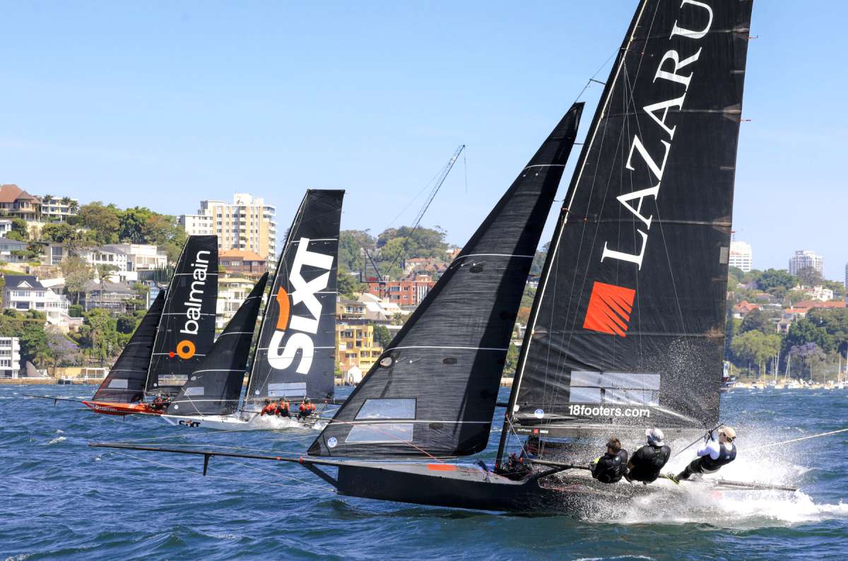 Battle for second place up the first beat (SailMedia)