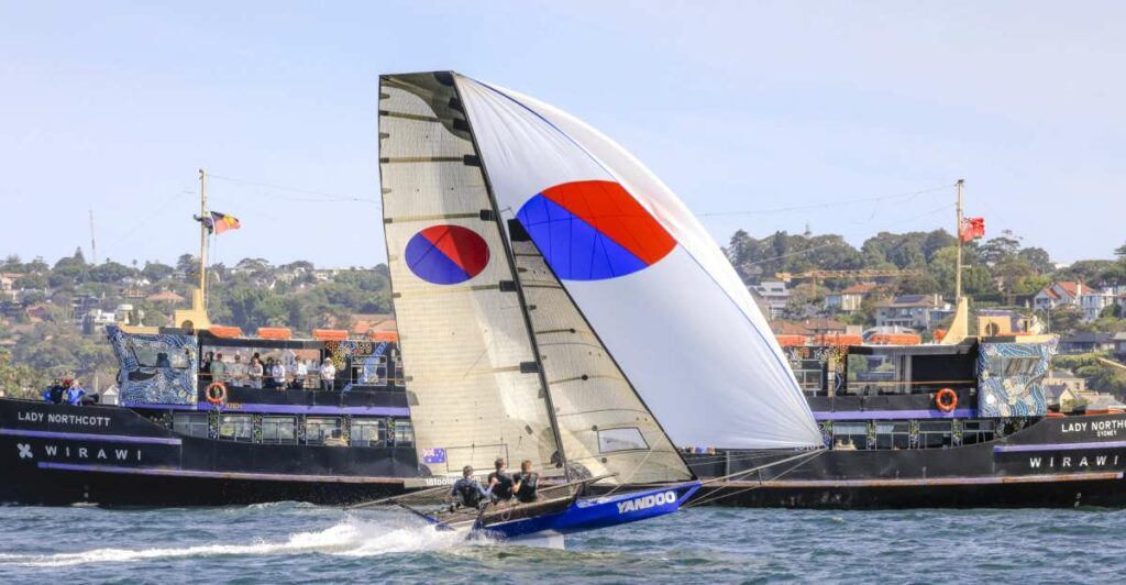 Close up look for patrons on the League's spectator ferry (SailMedia)