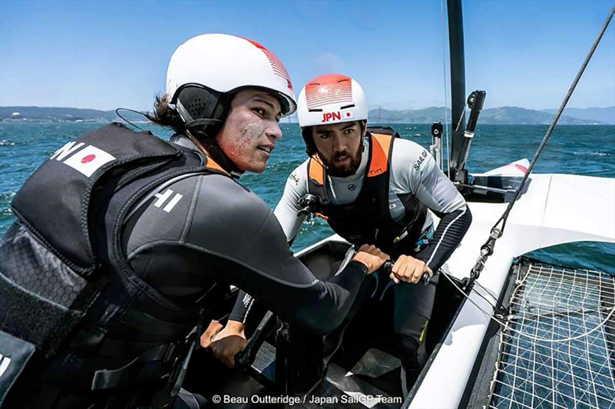 Tim on SailGP with 49er skipper Leo (provided)