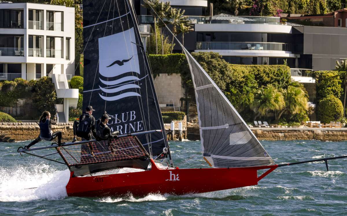 Emma Rankin drives Club Marine hard to be one of only five finishers in the Spring Championship Race 2 (SailMedia)